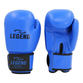 Blauwe leren bokshandschoenen van Legend Sports.